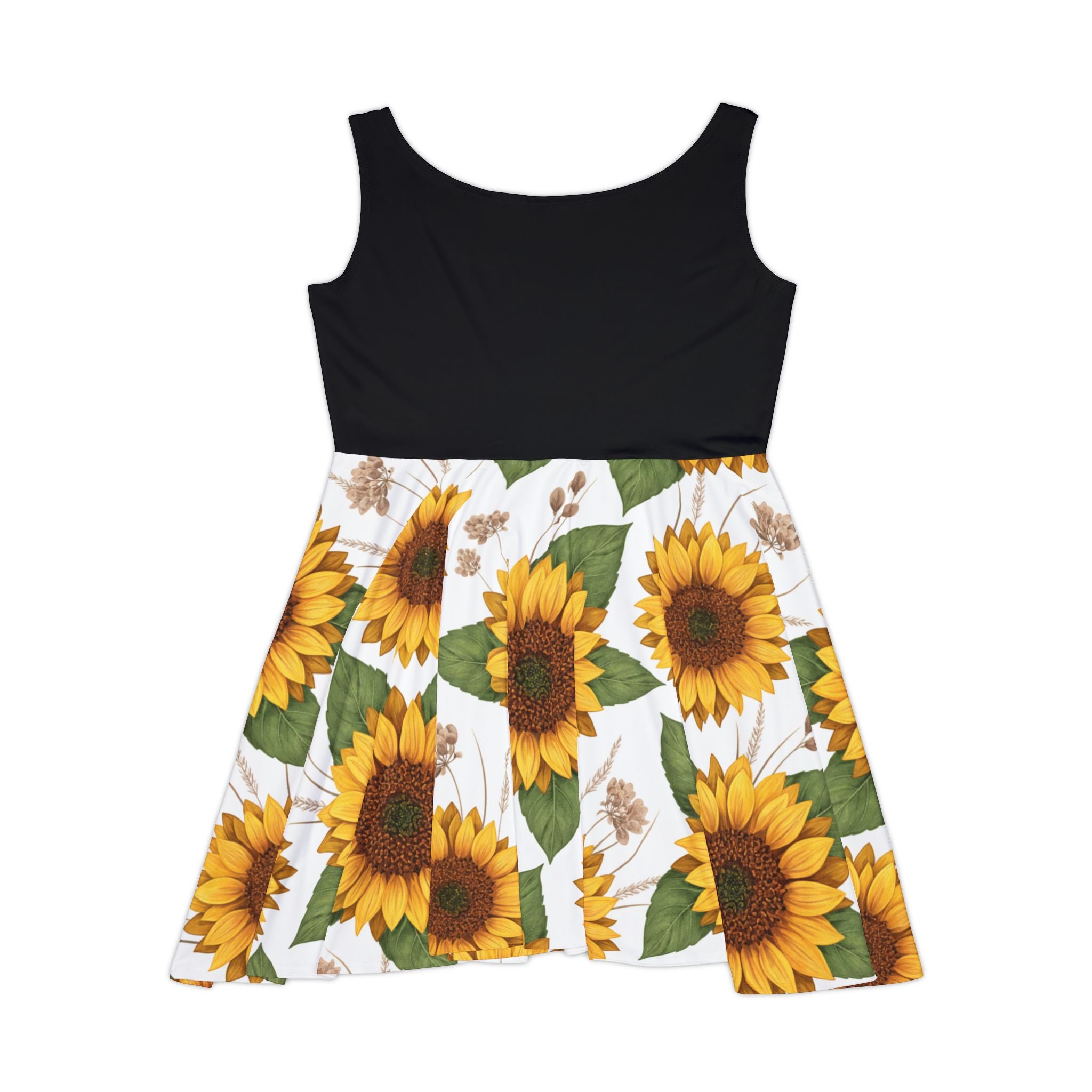 Sunflower Pattern Skater Dress | Yellow Floral AOP