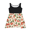 Vintage Strawberry Pattern Skater Dress | AOP Strawberry Print