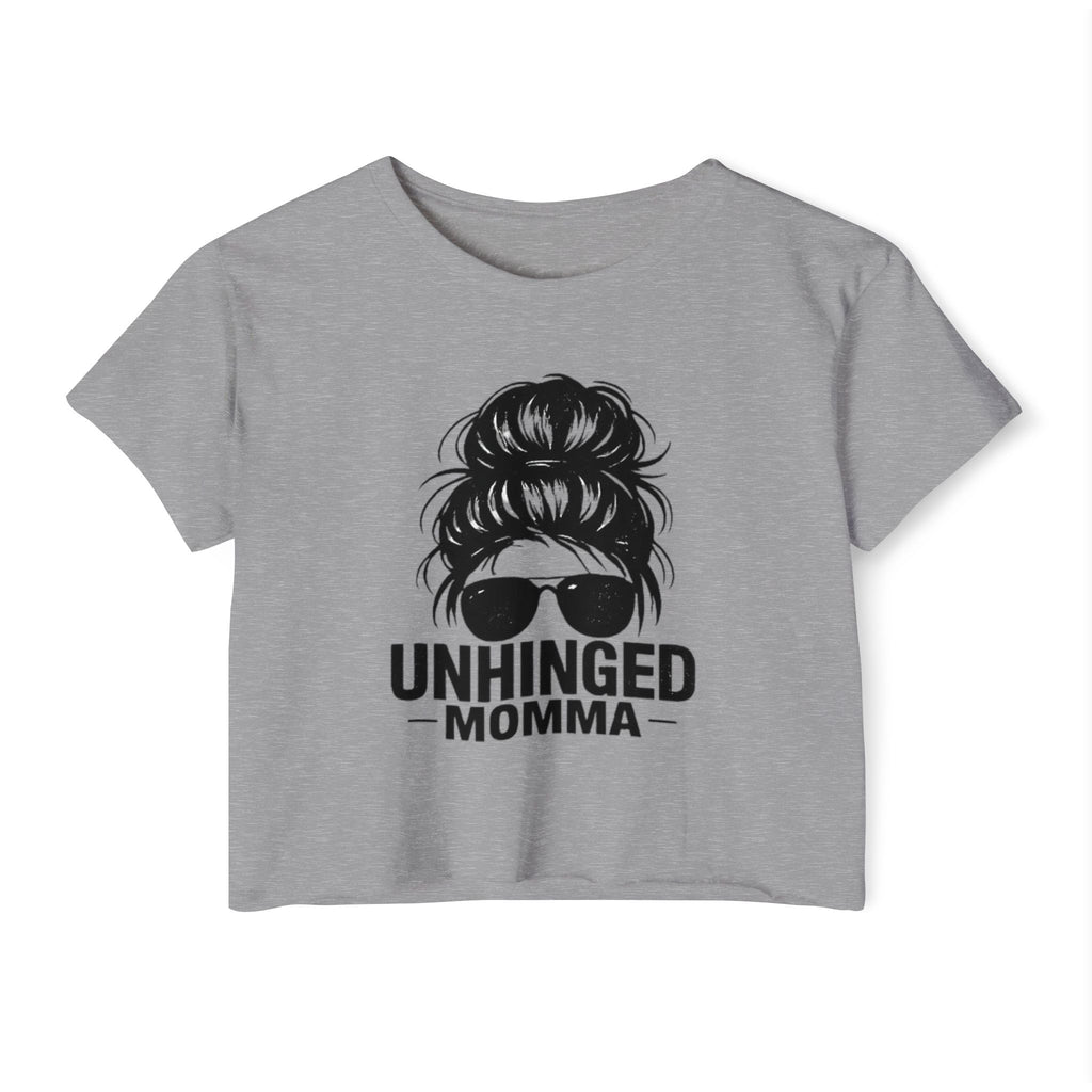 Messy Bun Mom crop top shirt | Slightly Feral coffee back print | Mom