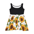 Sunflower Pattern Skater Dress | Yellow Floral AOP